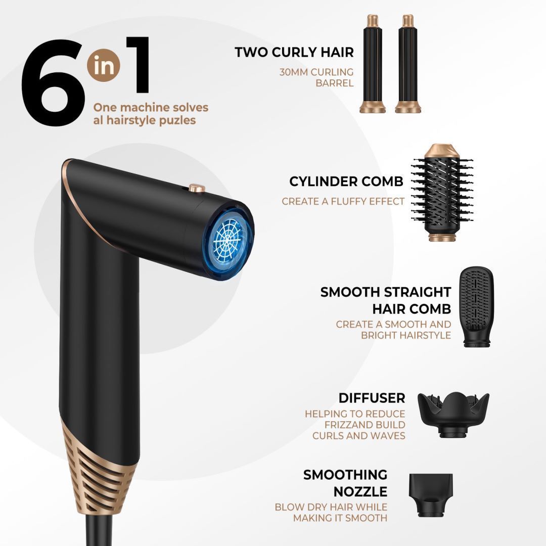 six-in-one Folding Multifunctional Hair Dryer